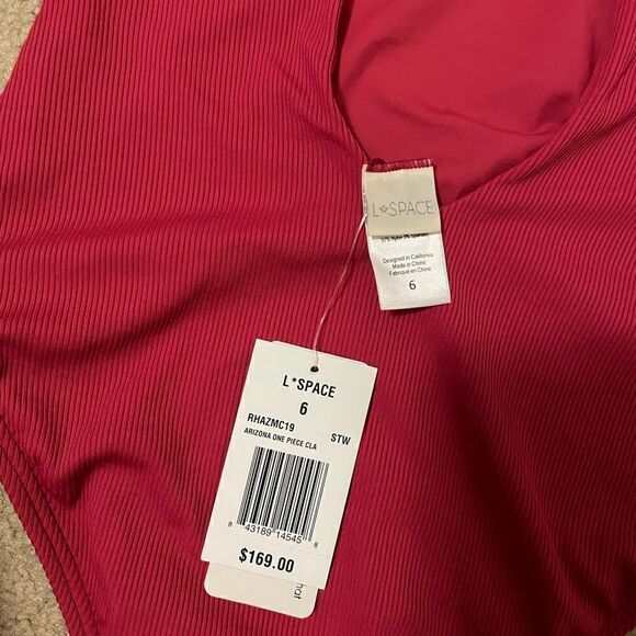 L*Space Ribbed Arizona One Piece Swimsuit in Red Size 6 - Picture 8 of 8